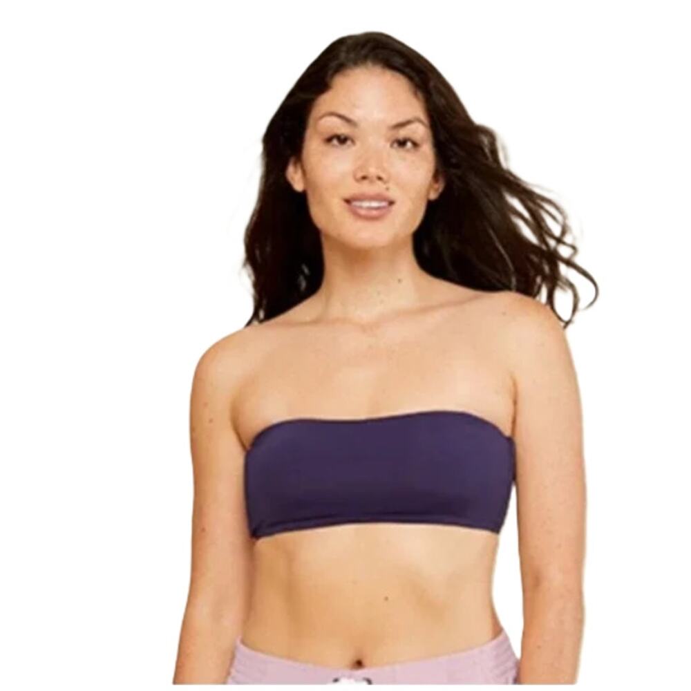 Andie Swim Blue Strapless Bikini Top Convertible Bandeau The Rio Swimwear